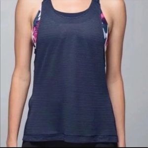 Lululemon Stash It Tank Navy and Floral